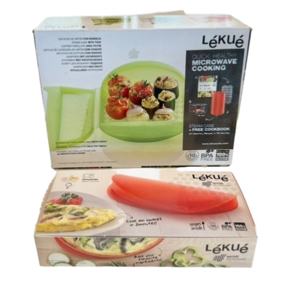 Steam Case + Draining Tray Lukue 3-4 Person Green NIB